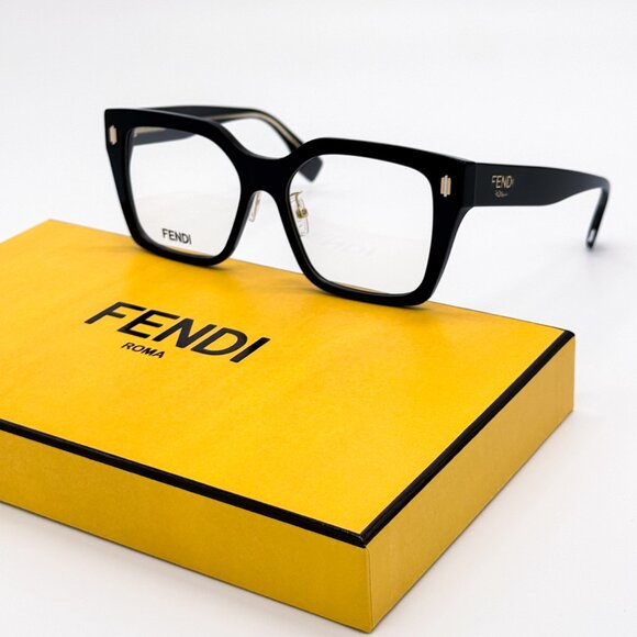 NEW FENDI FE50085F 001 BLACK WOMEN EYEGLASSES FENDI - Picture 1 of 10